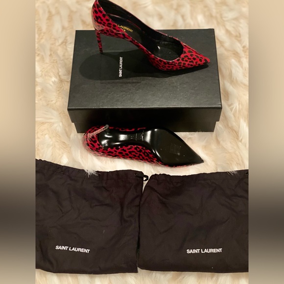 Saint Laurent Red leopard heels never worn in original box with dust bags - Picture 1 of 4